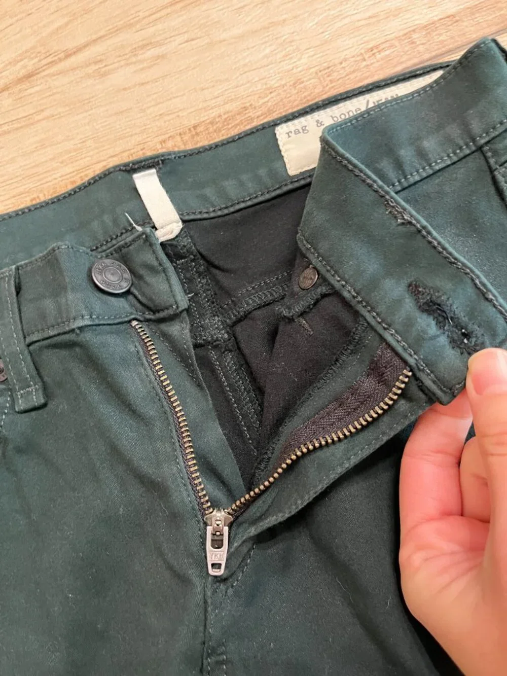 Womens Rag & Bone Dark Green Legging Jeans - 28
